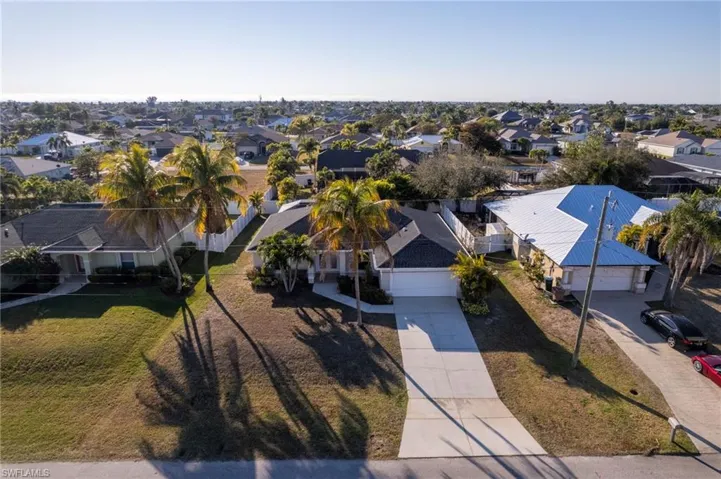 Aerial perspective of suburban area