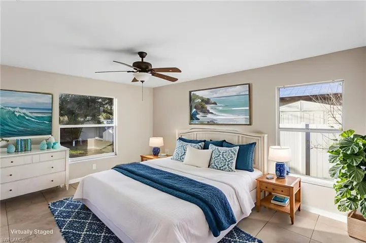 Virtually Staged principal bedroom.