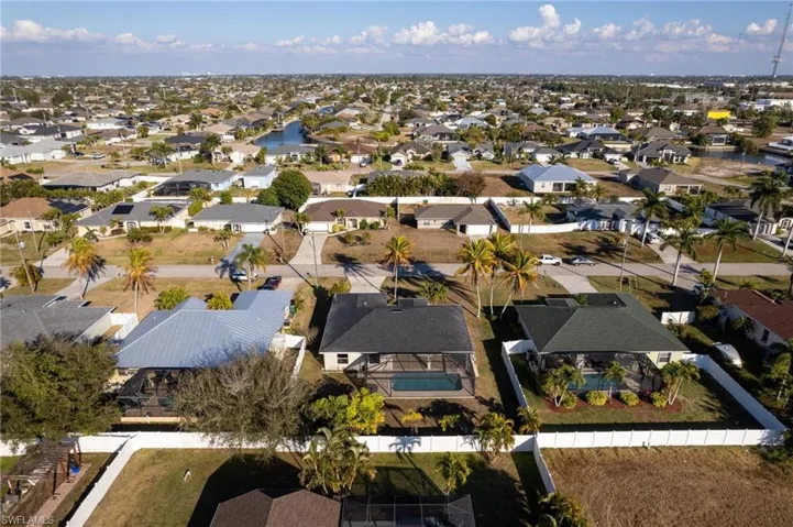 Aerial view of residential area