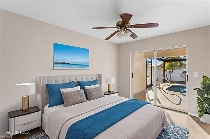 Virtually Staged rear guest bedroom.