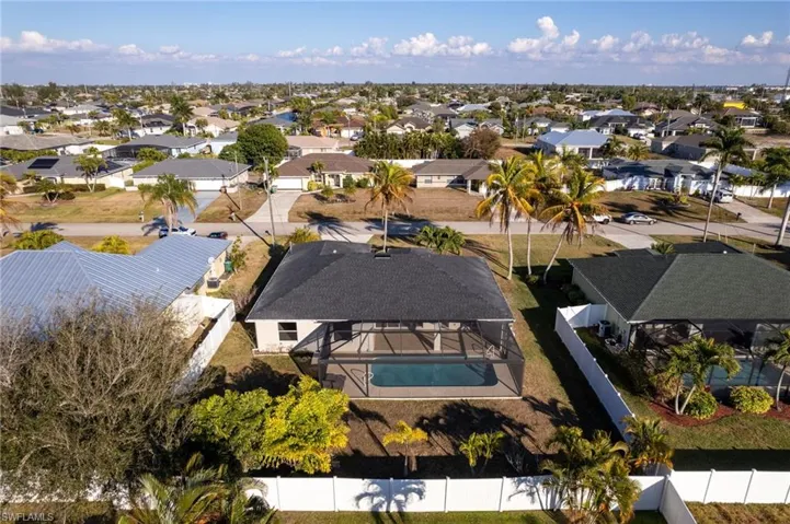 Aerial view of residential area