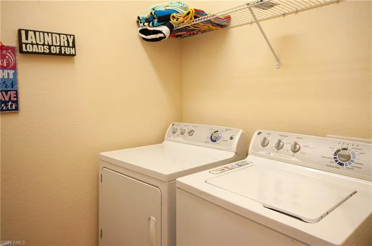 Clothes washing area with separate washer and dryer