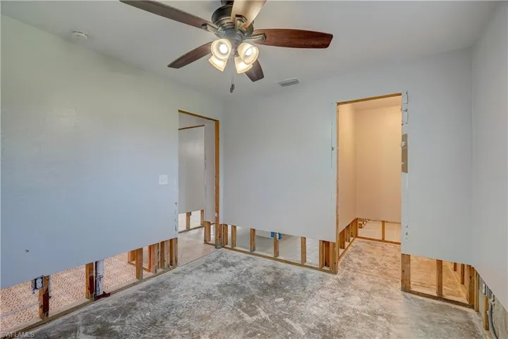 Bedroom featuring ceiling fan