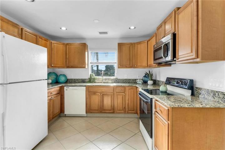 Kitchen with lots of storage and counter space.