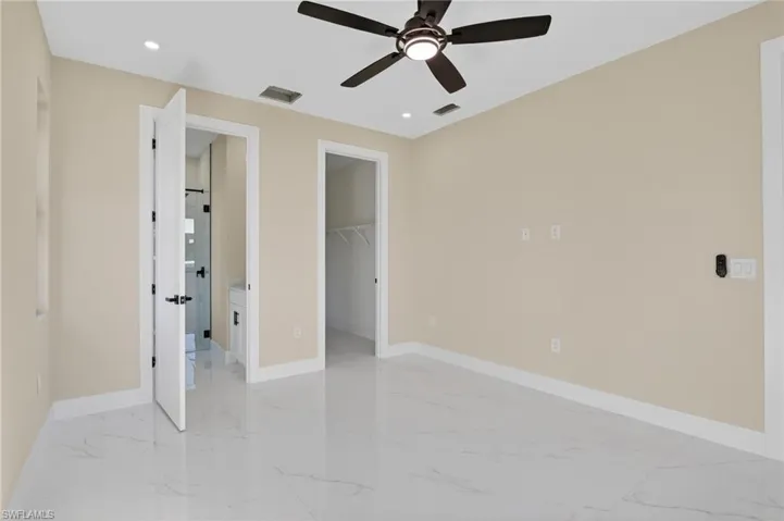 Master bedroom suite with walk in closet
