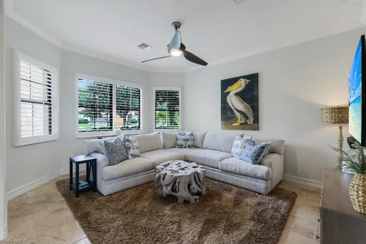 Bay window with plantation shutters