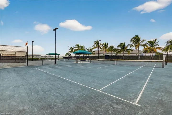 View of tennis court
