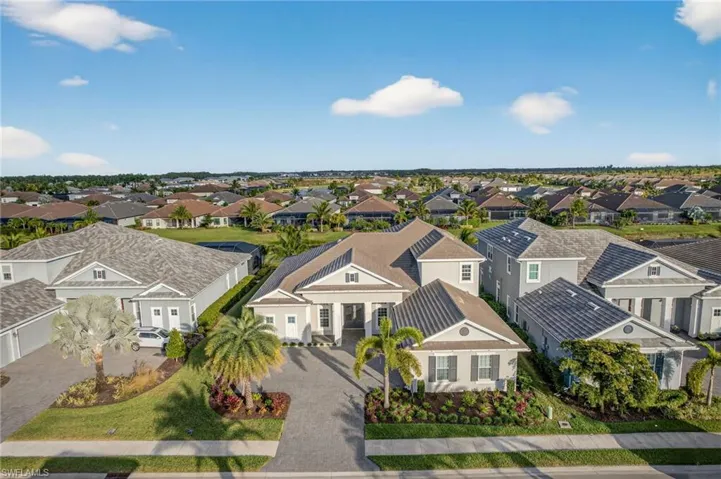 Aerial view of residential area