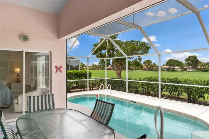 View of pool featuring a lanai and a patio area