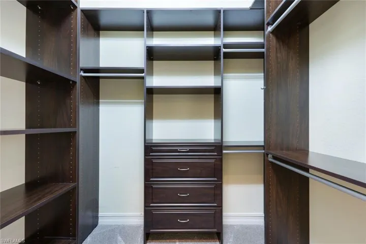 Custom closets throughout