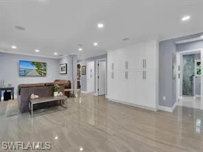 Living room and to all guest rooms
