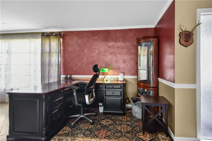 Living room arranged as a home office
