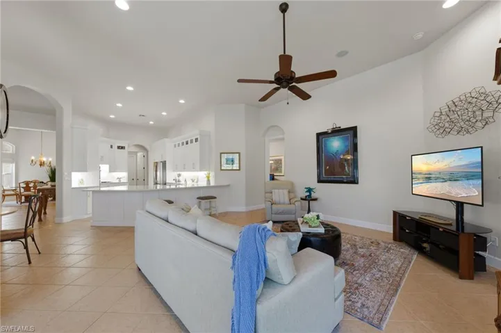 Family room looking back towards kitchen