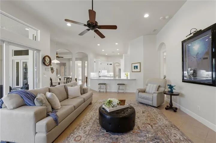 Family room looking through to front entry