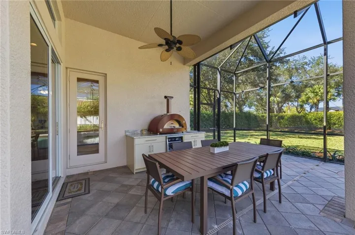 Covered area for dining