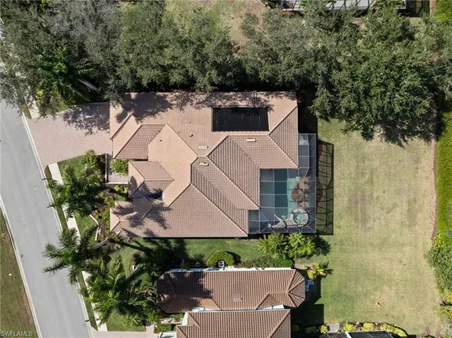 Aerial view directly above home