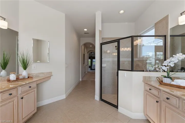 Large walk-in shower in master bath