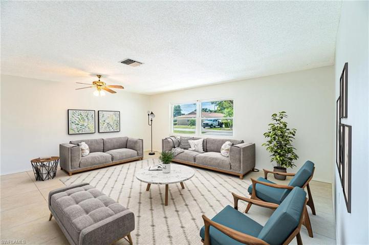 Virtually Staged Living/Family room. Endless possibilities!