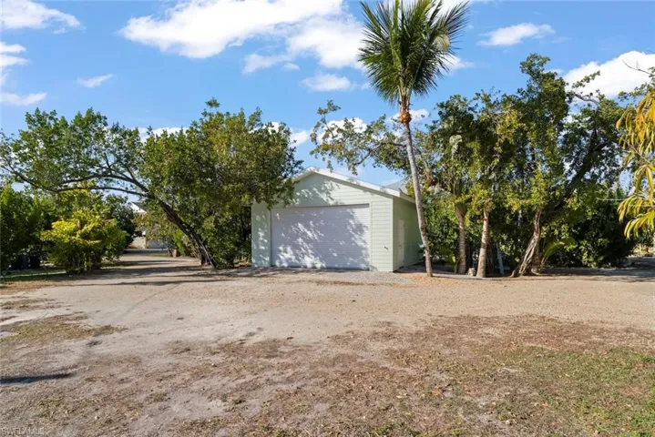 View of two-car detached garage
