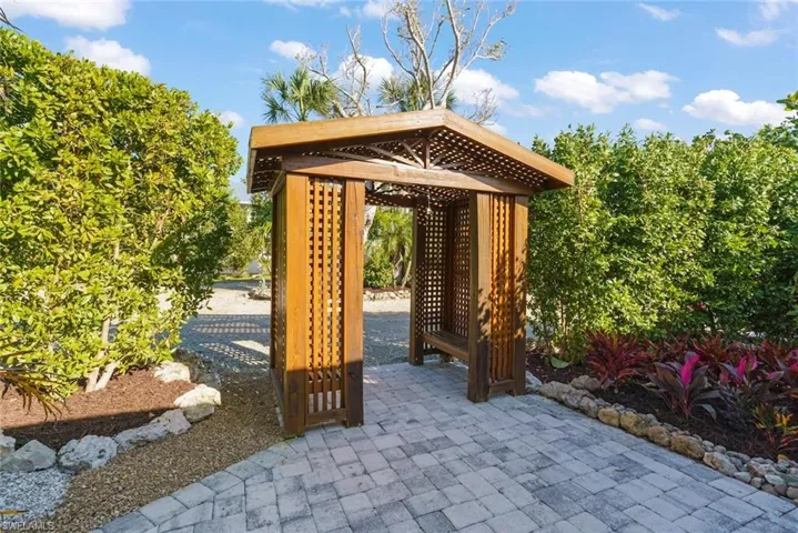 View of home's entry patio