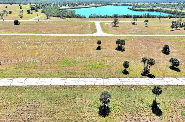 Bird's eye view of a nearby body of water