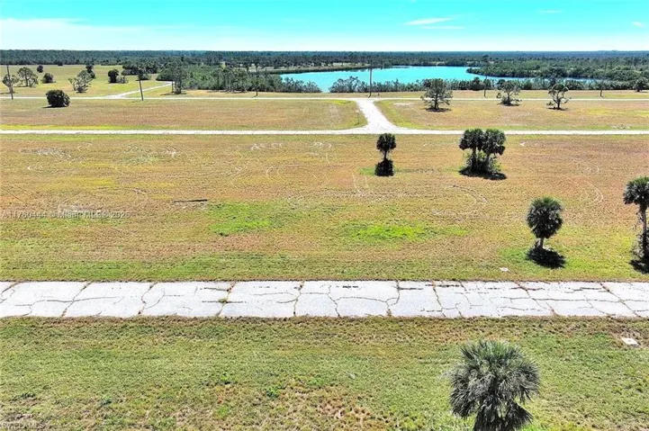 Aerial view of a large body of water