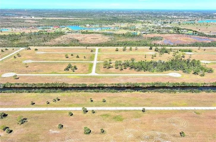 Aerial view of a large body of water