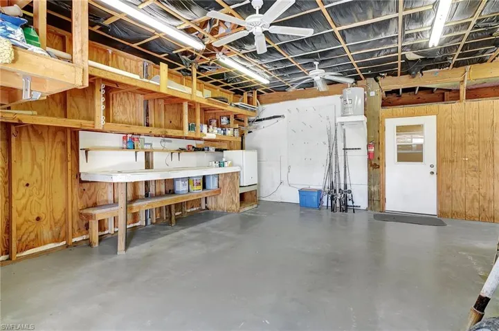 Workshop with Tool bench and storage