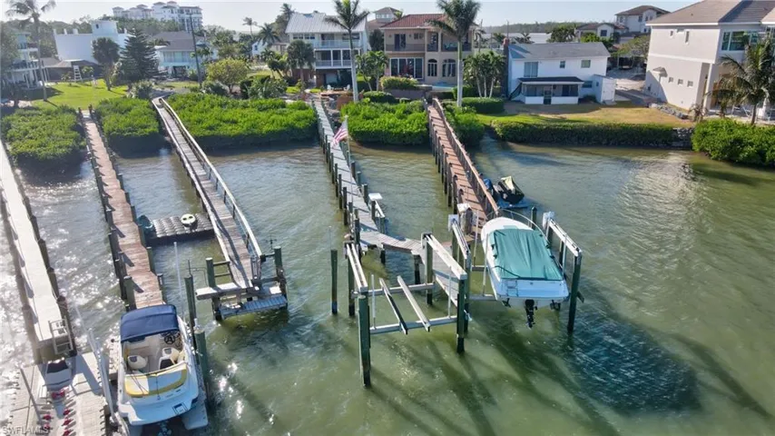 View of boat dock and lift