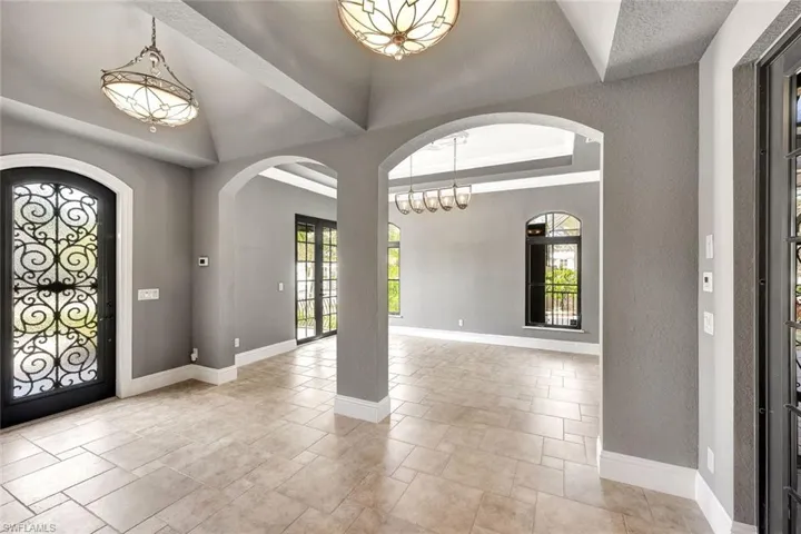 Foyer featuring french doors