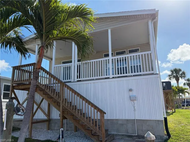 elevated porch and stairs
