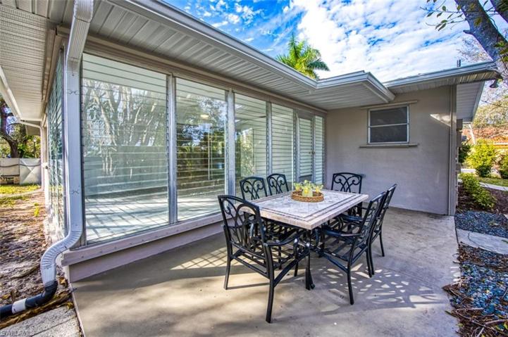 outdoor patio looking in to Florida room