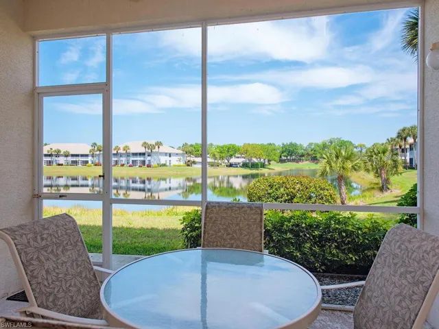 Screened lanai with long water view