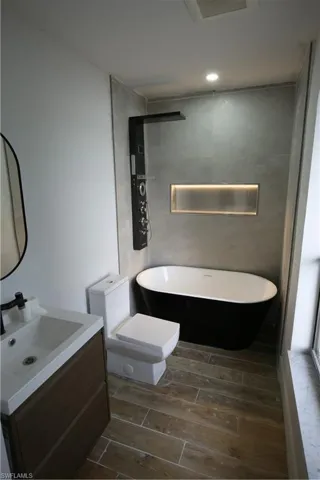 pool with connected hot tub