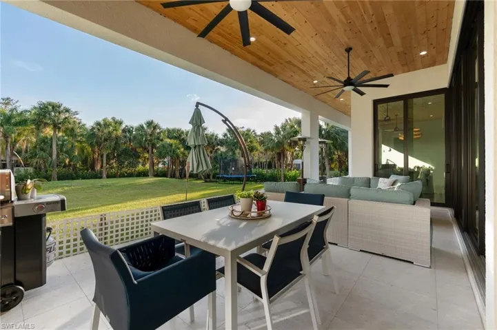 View of patio / terrace featuring an outdoor hangout area and ceiling fan
