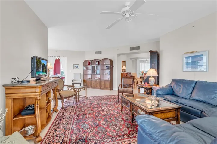 Living room with ceiling fan
