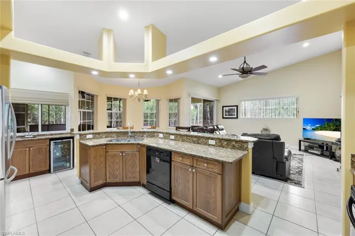 Spacious kitchen with island