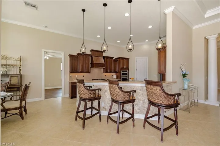 Kitchen overhang counter for barstool seating