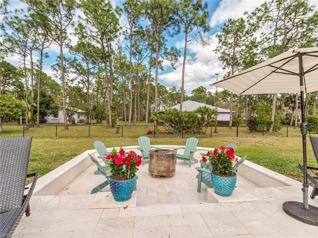 View of patio / terrace featuring a fire pit