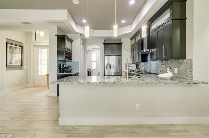 Designer granite and custom cabinet features