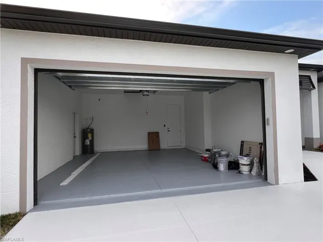 Garage with water heater