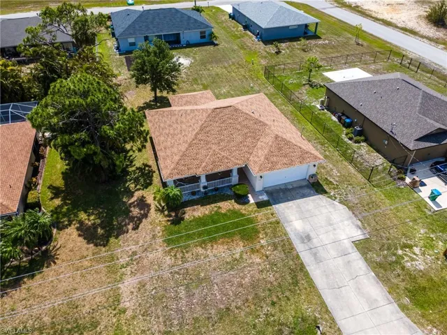 Aerial view of residential area