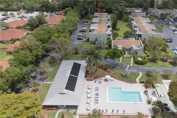Unit 56A is pointed on the red arrow; short walking distance to community pool