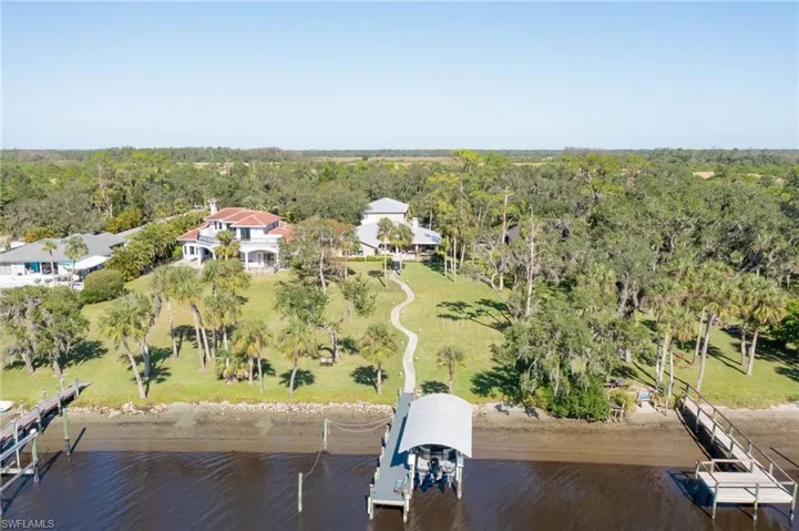 View facing the home of the boat dock and lift