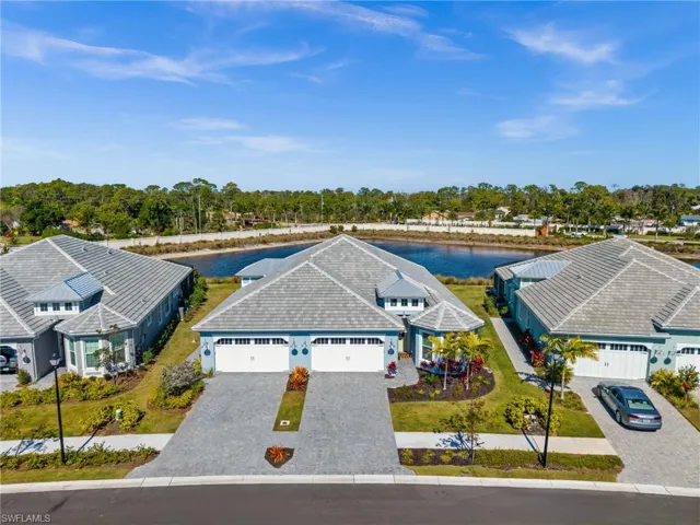 Drone / aerial view of a large body of water