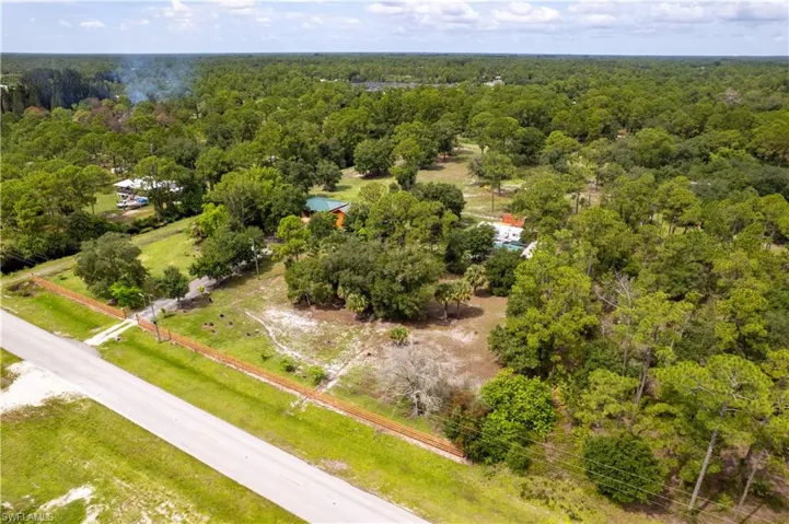 Bird's eye view of front heavily wooded area
