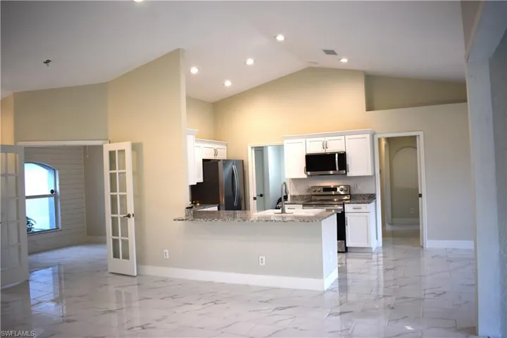 view of kitchen from family room