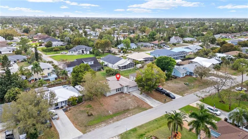 Aerial view of residential area