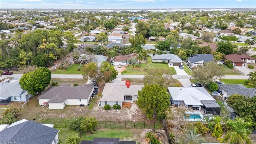 Aerial perspective of suburban area
