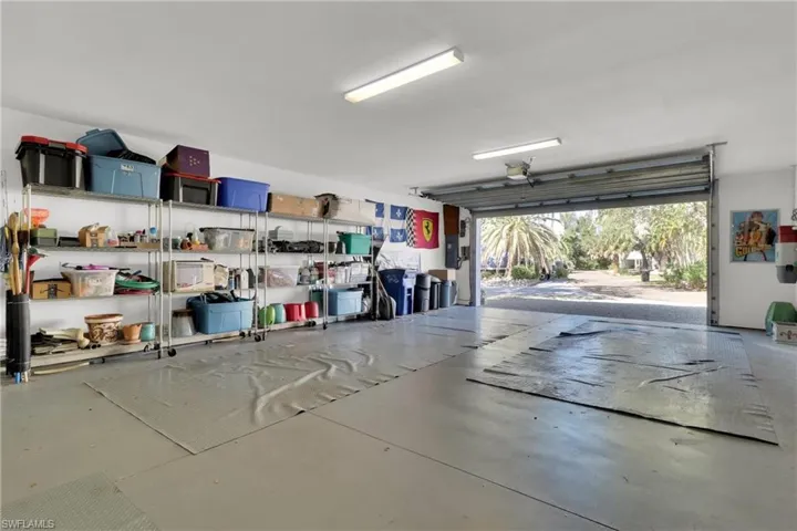 Garage with a central vacuum unit